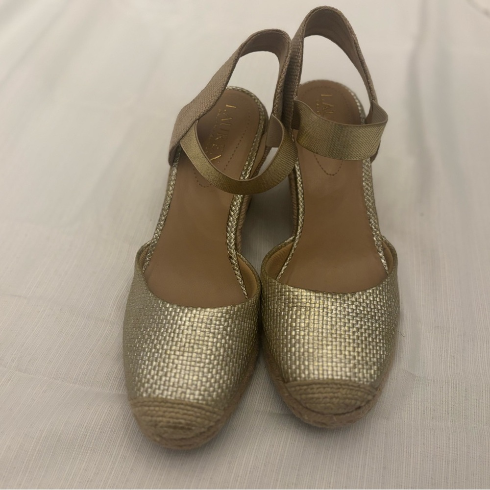 Lauren Ralph Lauren Metallic Espadrille Sandals